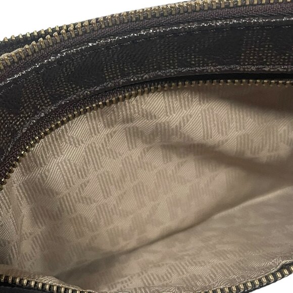 Michael Kors MK Logo Brown Large Wristlet - Picture 3 of 11